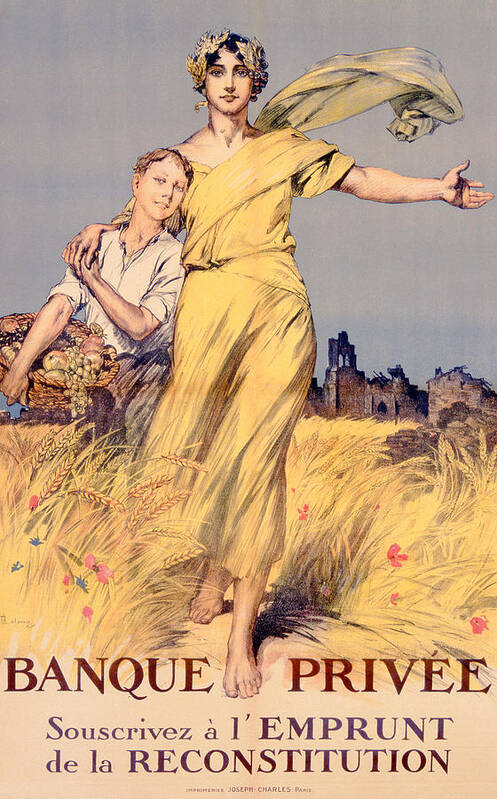 World War One Art Print featuring the painting Poster advertising the National Loan by Rene Lelong