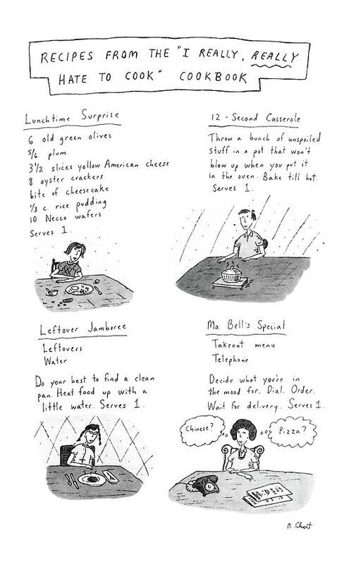 
Recipes From The 'i Really Art Print featuring the drawing Recipes From The I Really by Roz Chast