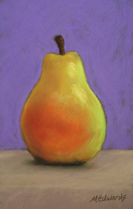 Pear Art Print featuring the pastel Simply Pear by Marna Edwards Flavell