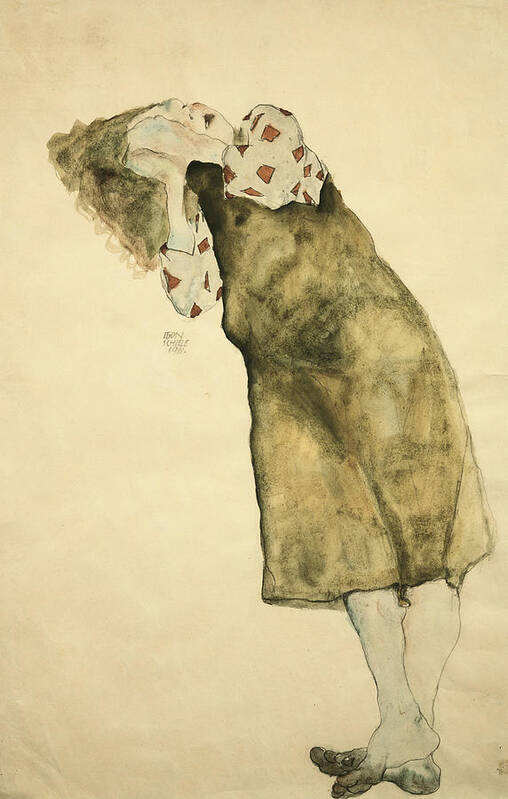 Egon Schiele Art Print featuring the painting Sleeping Girl by Celestial Images