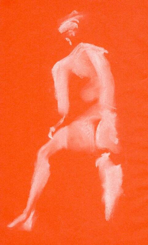 Nude Art Print featuring the drawing Step Up Ett Fotsteg Upp by Marica Ohlsson