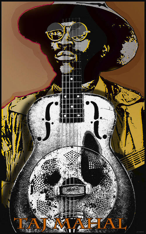 Taj Mahal Art Print featuring the digital art Taj Mahal Blues Musician by Larry Butterworth