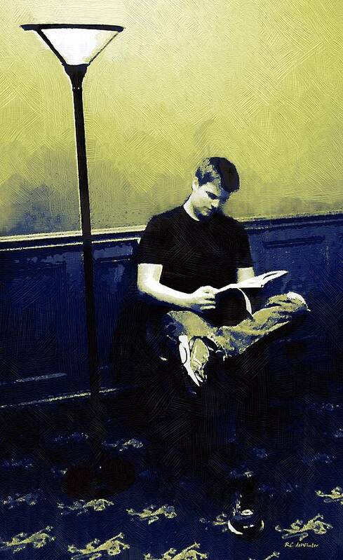 Lamp Art Print featuring the painting Ten O'Clock Scholar by RC DeWinter