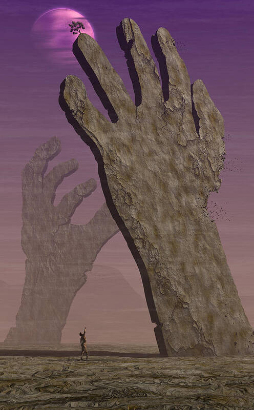 Fantasy Art Print featuring the digital art The Hands by Matthew Lindley