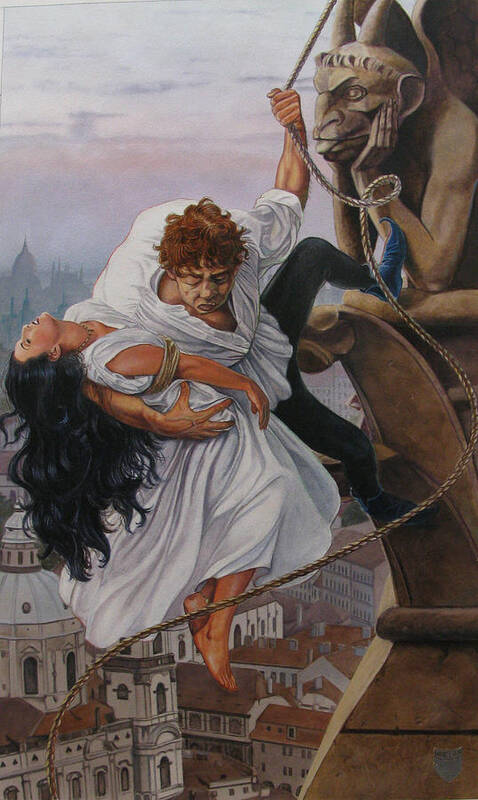 Whelan Art Art Print featuring the painting The Hunchback of Notre Dame by Patrick Whelan