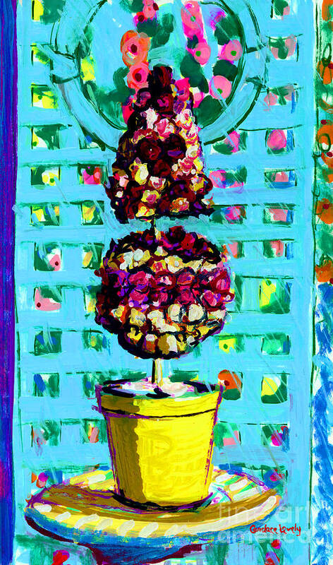Roses Art Print featuring the painting Topiary of Dried Roses by Candace Lovely