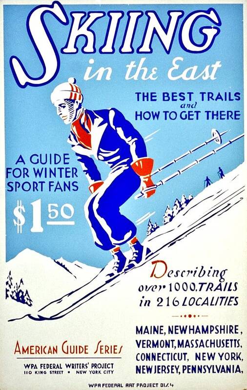 Vintage Art Print featuring the photograph Vintage Poster - Sports - Skiing by Benjamin Yeager