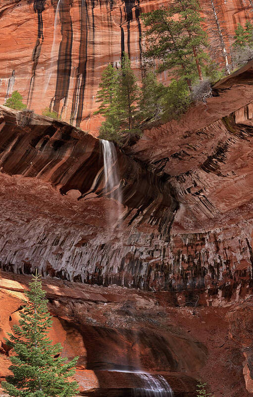 Falling Art Print featuring the photograph Waterfall in Kolob Canyons by Leland D Howard