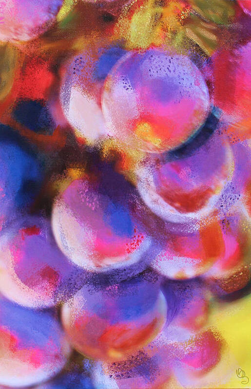 Grapes Art Print featuring the painting Wrath of Grapes by Deborah Boyd