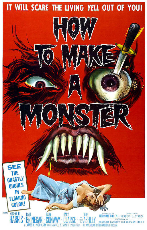 1950s Poster Art Art Print featuring the photograph How To Make A Monster, 1-sheet Poster by Everett