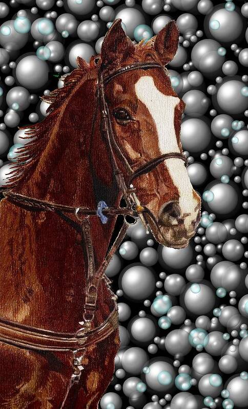 Canvas Art Print featuring the painting Proud with Bubbles by Patricia Barmatz