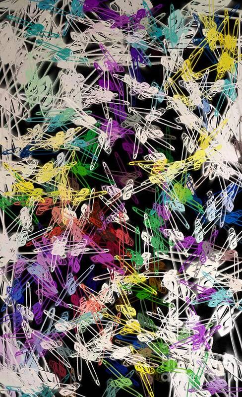 Abstract Art Print featuring the photograph Safety Pins Galore by Carol Grimes