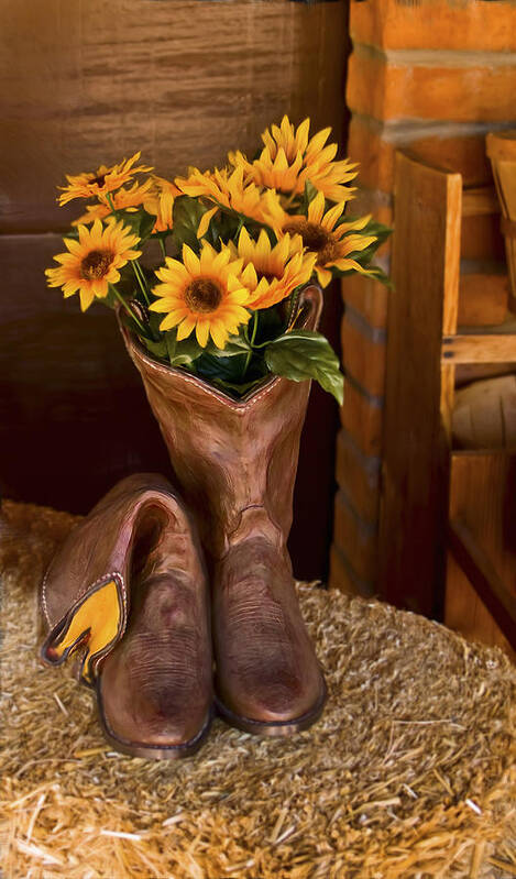 Flowers Art Print featuring the photograph These Boots Were Made For by Gordon Engebretson