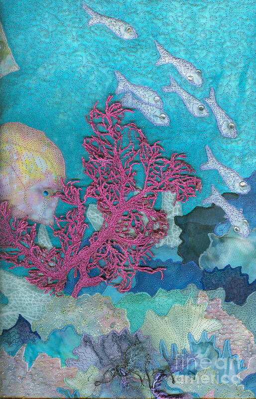 Aquatic Art Print featuring the tapestry - textile Underwater Splendor I by Denise Hoag