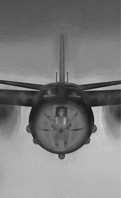 Martin B-26 Marauder Art Print featuring the digital art B-26 Triptych No 3 #3 by Tommy Anderson