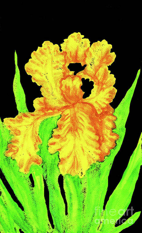Art Art Print featuring the painting Yellow iris, painting #1 by Irina Afonskaya
