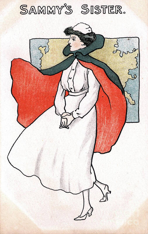 1918 Art Print featuring the drawing NURSE, 1918. - to license for professional use visit GRANGER.com by Granger