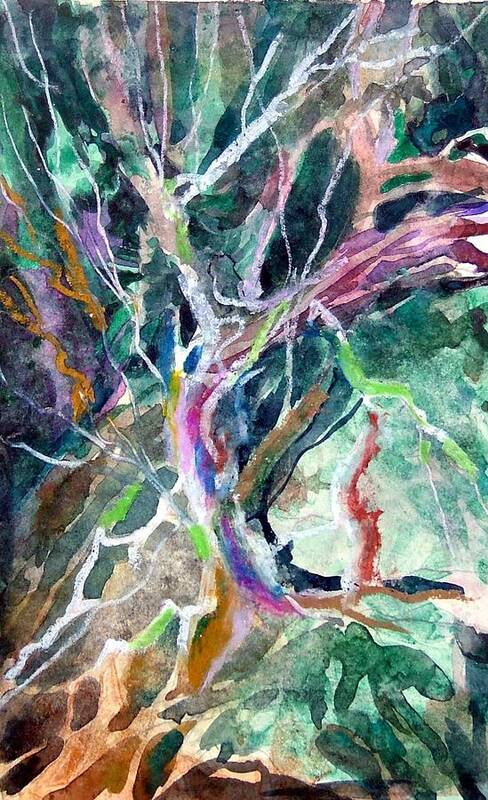 Tree Art Print featuring the painting A Dying Tree by Mindy Newman