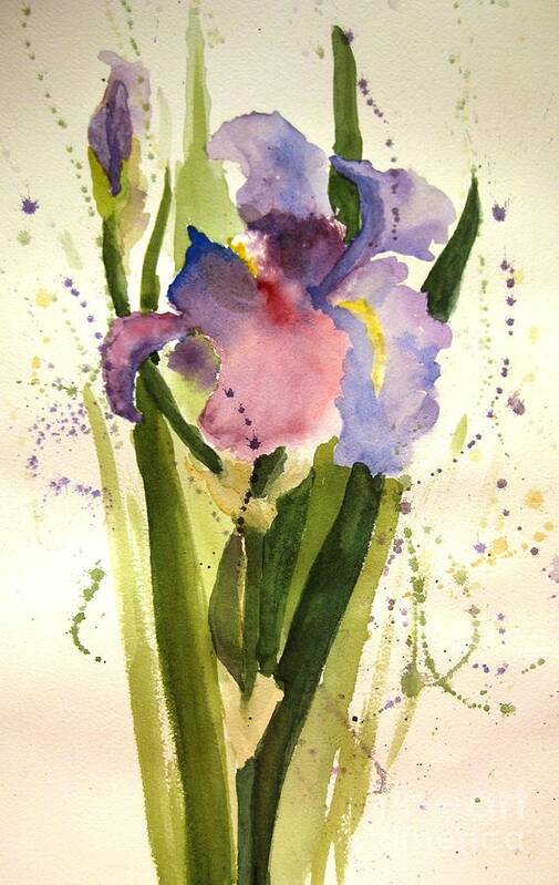 Iris Art Print featuring the painting Celebrating Life by Maria Hunt