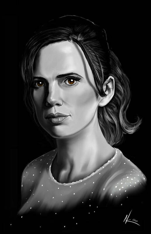 Hayley Art Print featuring the digital art Chiaroscuro and a Beautiful Woman by Norman Klein