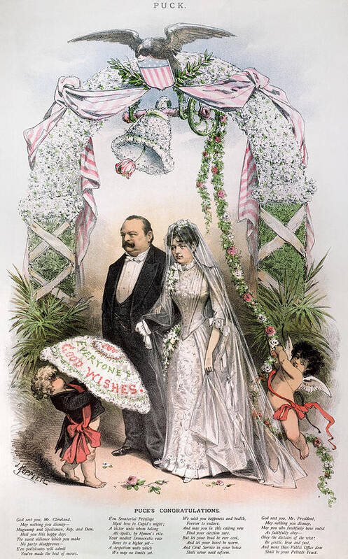 1886 Art Print featuring the photograph Clevelands Wedding, 1886 by Granger