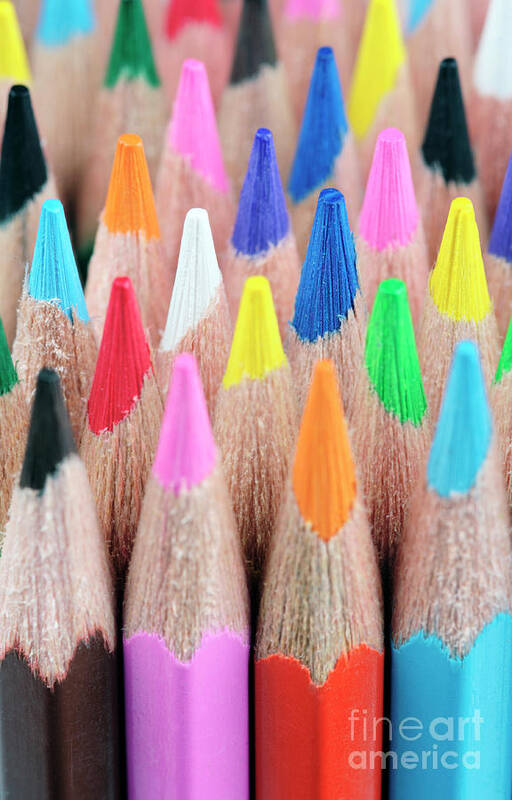 Coloured Art Print featuring the photograph Colorful Pencils by Neil Overy