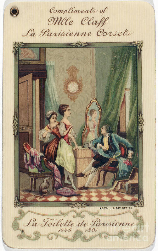 18th Century Art Print featuring the photograph Corset Trade Card, 1912 by Granger