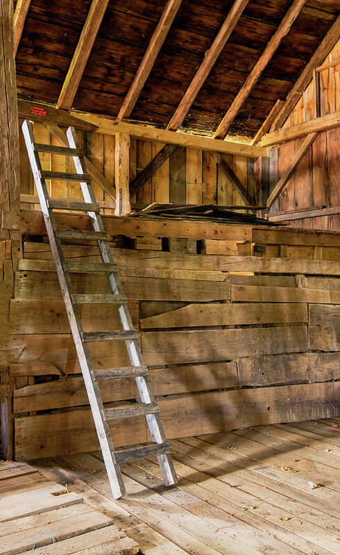 Sunset Lake Road West Brattleboro Vermont Art Print featuring the photograph Cow Barn Ladder by Tom Singleton