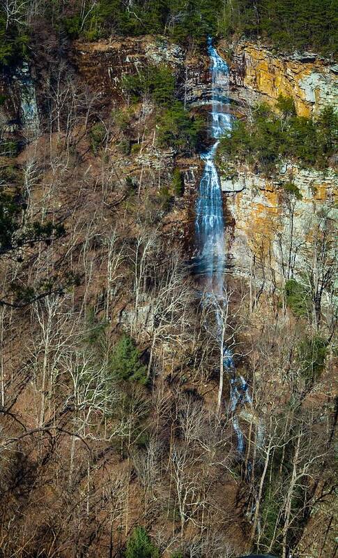 Cliffs Art Print featuring the photograph Early Spring Waterfall by James L Bartlett