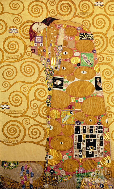 Fulfilment Art Print featuring the painting Fulfilment Stoclet Frieze by Gustav Klimt