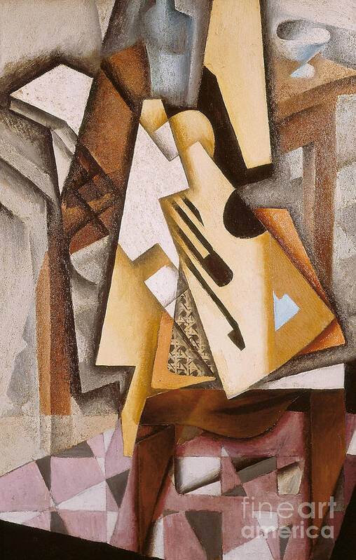 Abstract Art Print featuring the painting Guitar on a Chair by Juan Gris by Juan Gris