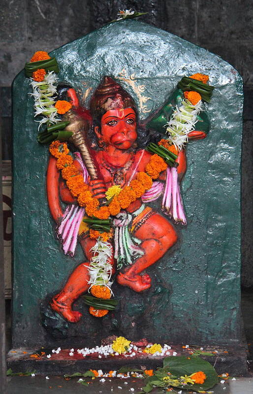 Hanuman Art Print featuring the photograph Hanuman Ji, Somewhere Near Ganeshpuri by Jennifer Mazzucco