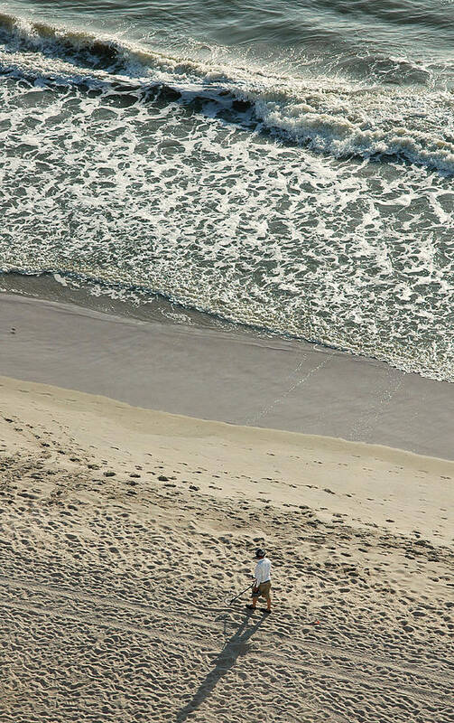 Beach Art Print featuring the photograph Hunting For Treasure - Melbourne FL by Frank Mari