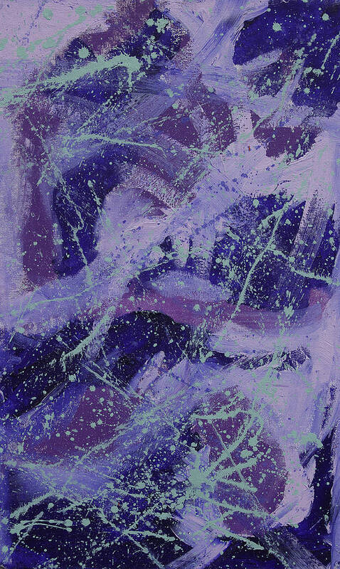 Abstract Art Print featuring the painting Indigo Majestic by Julius Hannah
