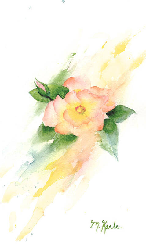 Flower Art Print featuring the painting Last Rose of Summer by Marsha Karle