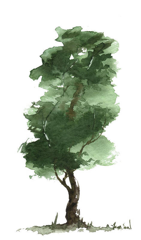 Zen Art Print featuring the painting Little Zen Tree 161 by Sean Seal