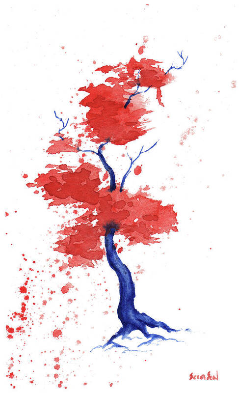 Zen Art Print featuring the painting Little Zen Tree 293 by Sean Seal
