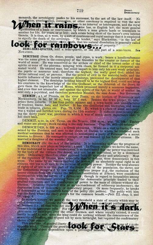 Antique Pages Art Print featuring the painting Look for Rainbows by Maria Hunt