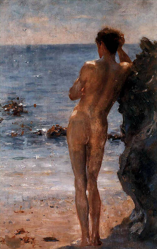 Lover Art Print featuring the painting Lover of the Sun by Henry Scott Tuke