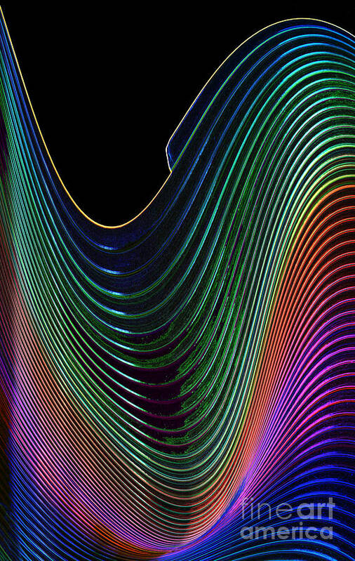 Neon Art Print featuring the digital art Neon Slinky by Wendy Wilton