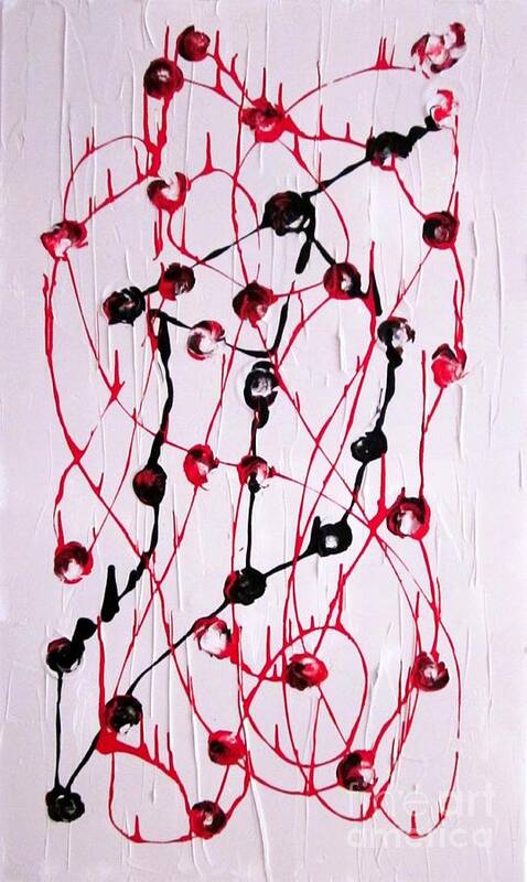 Drip-painting Influenced By Jackson Pollock Art Print featuring the painting Network 2 by Pilbri Britta Neumaerker