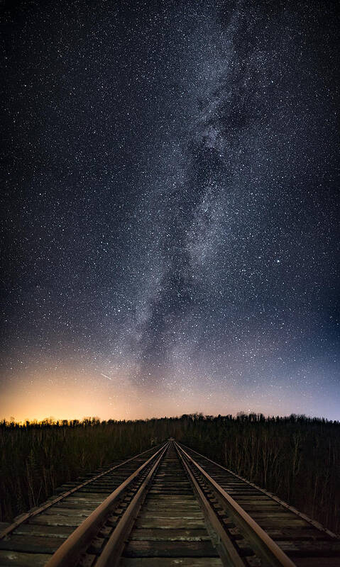 Astrophotography Art Print featuring the photograph November Milky Way from the Pass Lake Train Trestle, Take 1 by Jakub Sisak