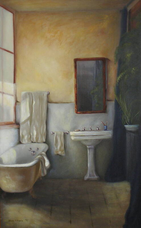 Realism Art Print featuring the painting Old Bathtub by Diane DiMaria