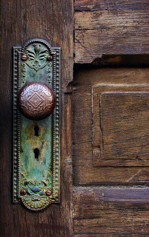Antique Door Art Print featuring the photograph Old Door Knob by Joanne Coyle