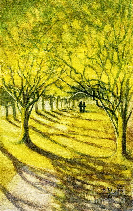 Palo Verde Trees Art Print featuring the painting Palo Verde Pathway by Marilyn Smith