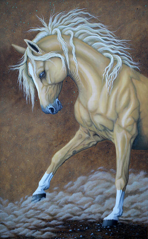 Horse Art Print featuring the painting Palomino by Tish Wynne