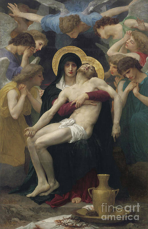 Pieta Art Print featuring the painting Pieta by William Adolphe Bouguereau