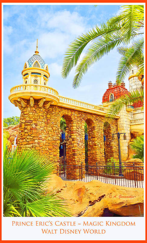 Prince Eric's Castle Art Print featuring the digital art Prince Eric's Castle Walt Disney World by A Macarthur Gurmankin