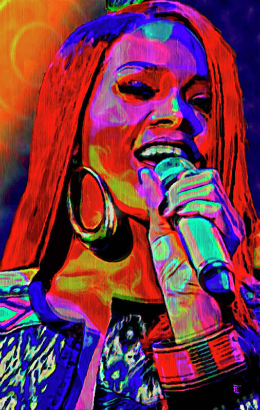 Portrait Art Print featuring the painting Rihanna by Fli Art