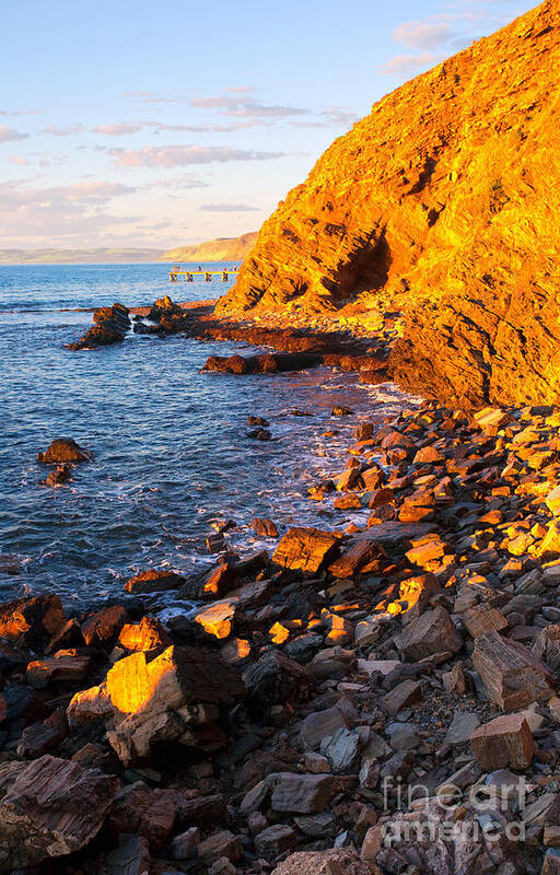 Second Valley Fleurieu Peninsula South Australian Australian Seascape Coast Coastal Cliffs Rocky Shoreline Boulders Jetty Art Print featuring the photograph Second Valley by Bill Robinson